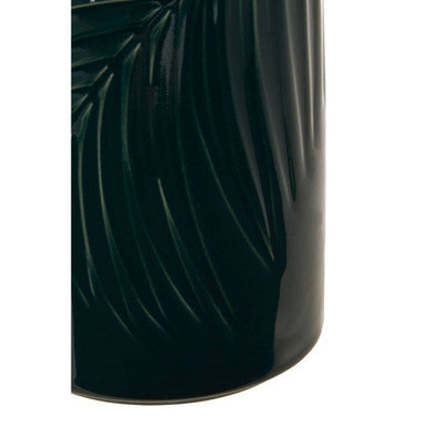Orsina Bali Dark Green Ceramic Storage Jar with Bamboo Lid – Medium