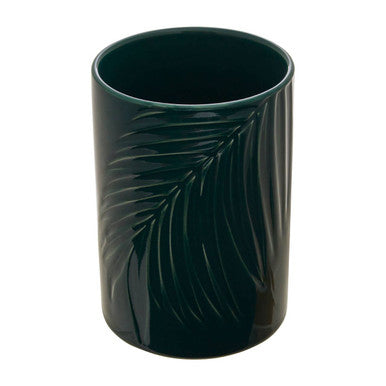 Orsina Bali Dark Green Ceramic Storage Jar with Bamboo Lid – Medium