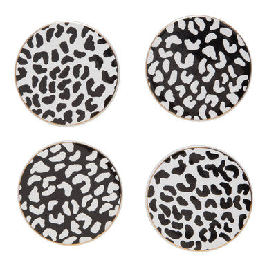 Orsina London Leo Leopard Print Drink Coasters – Set of 4 Modern Coasters