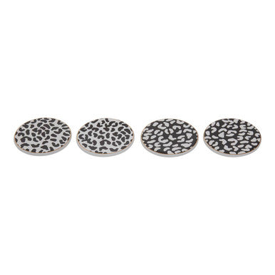 Orsina London Leo Leopard Print Drink Coasters – Set of 4 Modern Coasters