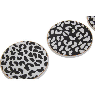 Orsina London Leo Leopard Print Drink Coasters – Set of 4 Modern Coasters