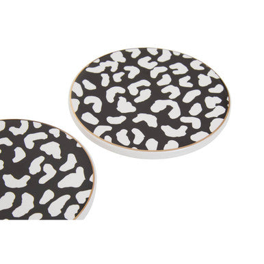 Orsina London Leo Leopard Print Drink Coasters – Set of 4 Modern Coasters