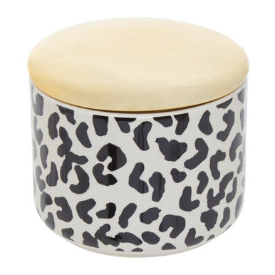 Orsina London Leo Small Ceramic Canister | Black, White & Gold Decor