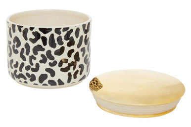 Orsina London Leo Small Ceramic Canister | Black, White & Gold Decor