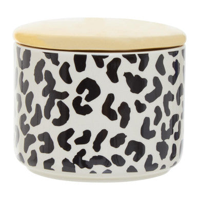Orsina London Leo Small Ceramic Canister | Black, White & Gold Decor