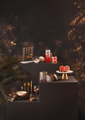 Orsina London Leo Small Ceramic Canister | Black, White & Gold Decor
