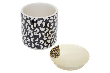 Orsina London Leo Medium Kitchen Storage Canister – Black, White & Gold
