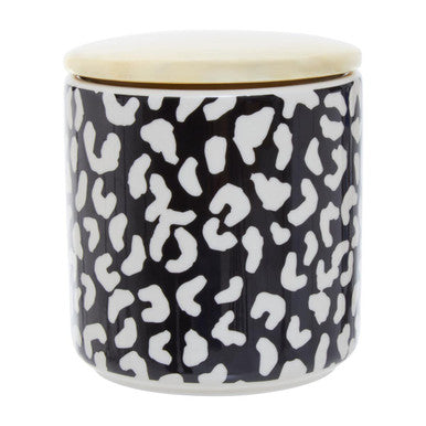 Orsina London Leo Medium Kitchen Storage Canister – Black, White & Gold