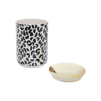 Orsina London Leo Large Stoneware Kitchen Canister with Gold Lid