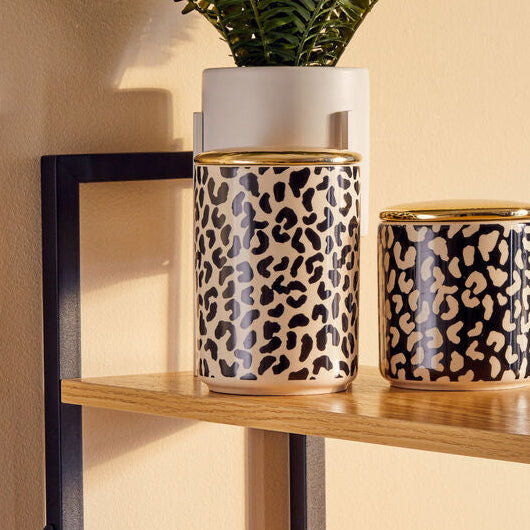 Orsina London Leo Large Stoneware Kitchen Canister with Gold Lid