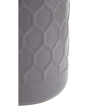 Orsina Geome Grey 550ml Storage Canister – Stoneware with Bamboo Lid
