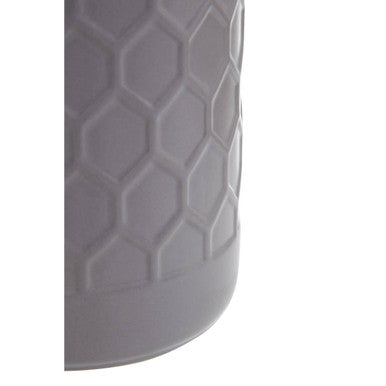 Orsina Geome Grey 550ml Storage Canister – Stoneware with Bamboo Lid