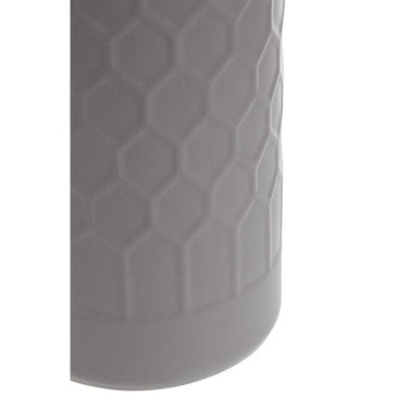 Orsina Geome Grey Stoneware Storage Canister with Bamboo Lid - 1250ml