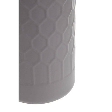 Orsina Geome Grey Stoneware Storage Canister with Bamboo Lid - 1250ml