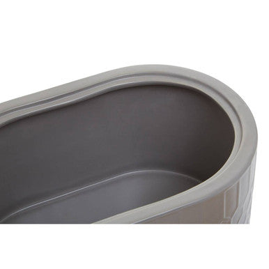 Orsina Geome Grey Stoneware Bread Bin with Airtight Bamboo Lid