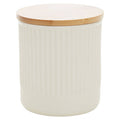 Orsina Geome Cream Ceramic Storage Canister with Bamboo Lid – 550ml