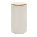 Orsina Geome Cream Stoneware Storage Canister with Bamboo Lid – 1250ml