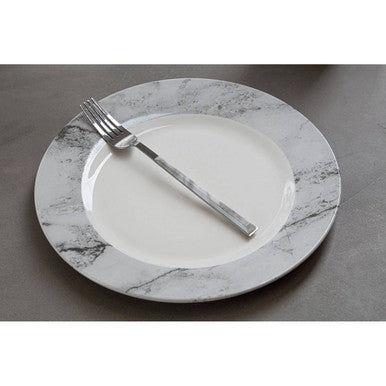 Orsina Avie 16-Piece White and Grey Marble Effect Porcelain Dinner Set