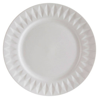 Orsina Avie 16 Piece White Embossed Porcelain Dinnerware Set