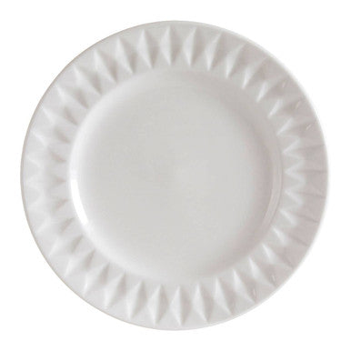 Orsina Avie 16 Piece White Embossed Porcelain Dinnerware Set
