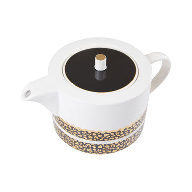 Orsina London Leo Stoneware Teapot – Modern Leopard Print Tea Service