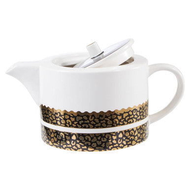 Orsina London Leo Stoneware Teapot – Modern Leopard Print Tea Service