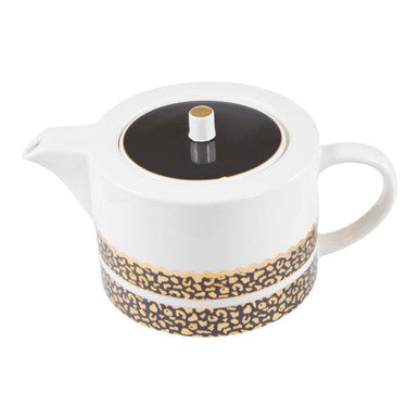 Orsina London Leo Stoneware Teapot – Modern Leopard Print Tea Service