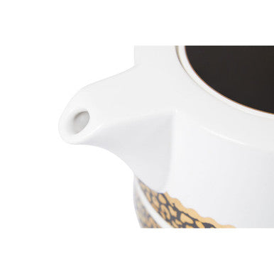 Orsina London Leo Stoneware Teapot – Modern Leopard Print Tea Service