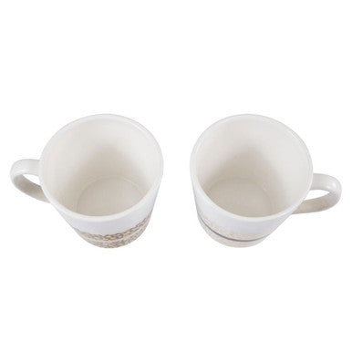 Orsina London Leopard Print Stoneware Coffee Mugs | Set of Two