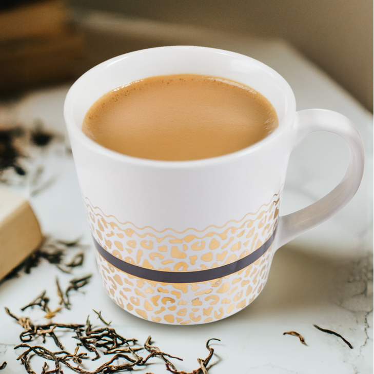 Orsina London Leopard Print Stoneware Coffee Mugs | Set of Two