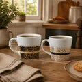 Orsina London Leopard Print Stoneware Coffee Mugs | Set of Two