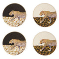 Orsina London Leo Leopard Print Coasters – Set of 4 Table Protectors