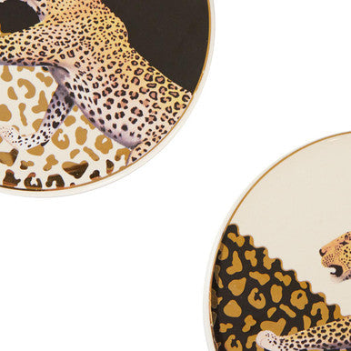 Orsina London Leo Leopard Print Coasters – Set of 4 Table Protectors