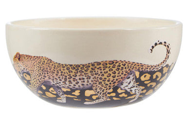 Orsina London Leo Large Stoneware Serving Bowl | Black & Gold Leopard