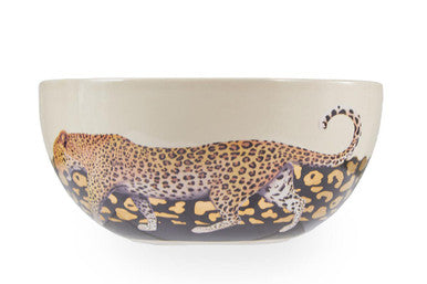 Orsina London Leo Large Stoneware Serving Bowl | Black & Gold Leopard