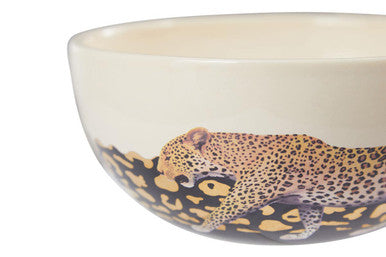 Orsina London Leo Large Stoneware Serving Bowl | Black & Gold Leopard