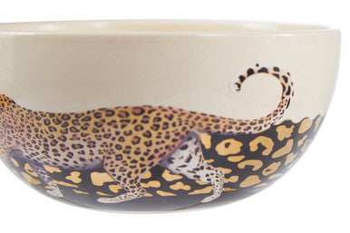 Orsina London Leo Large Stoneware Serving Bowl | Black & Gold Leopard
