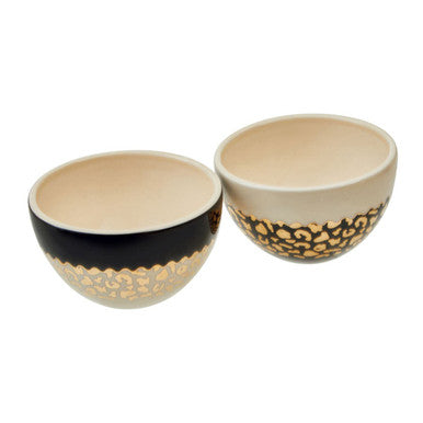 Orsina London Leo Stoneware Small Bowls – Leopard Print Set of 2