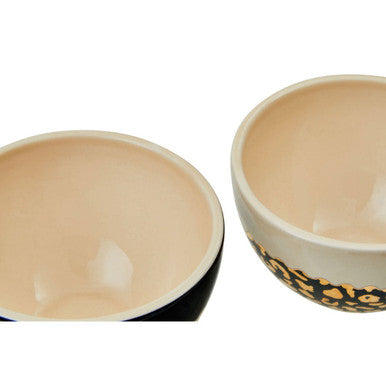 Orsina London Leo Stoneware Small Bowls – Leopard Print Set of 2
