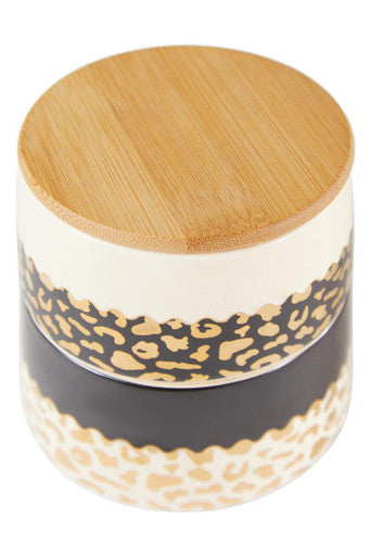 Orsina London Leo Ceramic Stacking Canister with Bamboo Lid