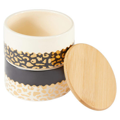 Orsina London Leo Ceramic Stacking Canister with Bamboo Lid