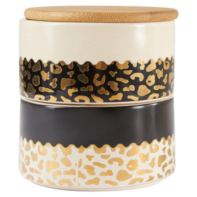 Orsina London Leo Ceramic Stacking Canister with Bamboo Lid