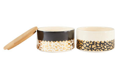 Orsina London Leo Ceramic Stacking Canister with Bamboo Lid
