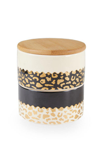 Orsina London Leo Ceramic Stacking Canister with Bamboo Lid