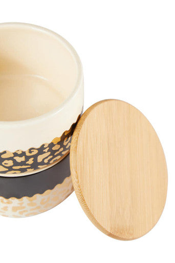 Orsina London Leo Ceramic Stacking Canister with Bamboo Lid
