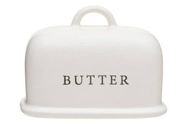 Orsina Farmhouse Cream Large Butter Dish | Ceramic Kitchen Storage