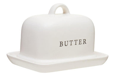 Orsina Farmhouse Cream Large Butter Dish | Ceramic Kitchen Storage