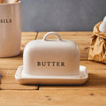 Orsina Farmhouse Cream Large Butter Dish | Ceramic Kitchen Storage