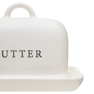 Orsina Farmhouse Cream Large Butter Dish | Ceramic Kitchen Storage
