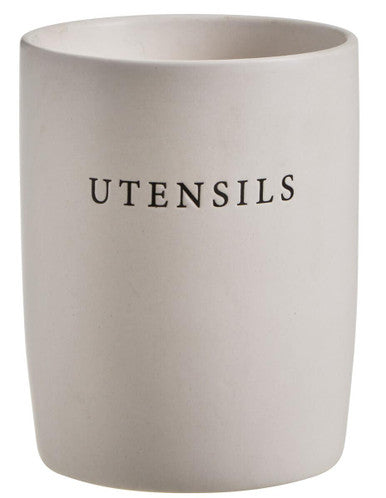 Orsina Farmhouse Cream Utensil Holder – Stoneware Kitchen Organizer